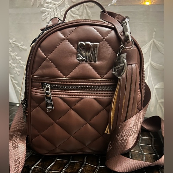 Steve Madden Handbags - Steve Madden Logo Quilted Mini Backpack